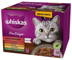 Whiskas Adult Pure Delight Lédús falatokat zselében 24x85 g darabok marhahússal, csirkével, bárányhússal, baromfival felnőtt macskáknak