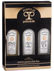 Panyolai Pálinka Díszdoboz Mini Válogatás 3*0, 05 (Fekete-Arany) (ITALT NEM TARTALMAZ)