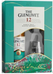 The Glenlivet Whisky 12y 0, 7l Double Oak Single Malt Scotch 40% DD. + 2 pohár