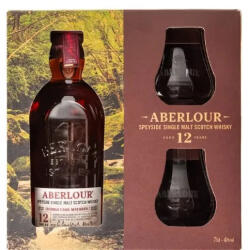 ABERLOUR 12 Years Double Cask Matured Whisky DD. [0, 7L|40%] + 2 pohár