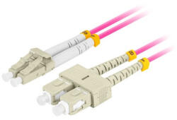 Lanberg Optikai patch MM LC/UPC-SC/UPC duplex 2m LSZH OM4 50/125 3.0mm lila