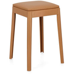 Bizzotto Set 4 tabureti polipropilena piele ecologica maro Scooby 34x34x49 cm (0734521)