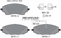 TEXTAR set placute frana, frana disc TEXTAR 2673601 (2673601)