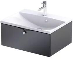 Oristo Siena szekrény 59.6x45.5x25 cm mosdókagyló alá akasztható fekete OR45-SD1S-60-8