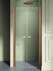 NEW TRENDY New Soleo Copper Brushed zuhanyajtók 120 cm dönthető réz csiszolt/átlátszó üveg D-0498A (D0498A)