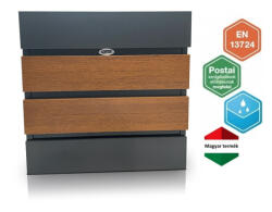 Gomboss/Perfekto Postaláda Fence Design III. Fadekor Antracit-Arany tölgy (49-P00042-07)