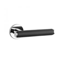 APRILE EGERIA Körrozettás R SLIM 7MM LC/ Fekete bőr - Fényes króm/ Fekete bőr (CSAK KILINCS FELSŐ RO (AS-EGERIA-R-7S-LC-BLACK-LEATHER)