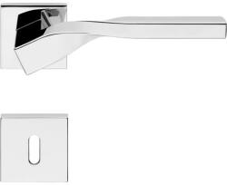 Linea Cali Twist Zincral fényes króm lapos négyzetrozettás kilincsgarnitúra 489 RB 024 CR (LC-K553-CR)