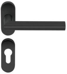 Gomboss/Perfekto Tímea Kertkapu Oválrozettás Rozsdamentes FEKETE PZ szett (50-12E073-52)