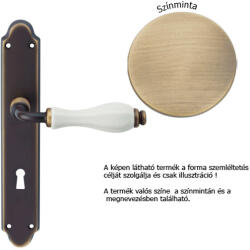  Linea Cali Erica súrolt bronz / fehér porcelán kilincsgarnitúra Pajzsos 1295 PL OG (LC-K369-OG)