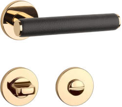APRILE EGERIA Körrozettás R SLIM 7MM LG /Barna bőr - Fényes arany színű / Barna bőr WC (AS-EGERIA-R-7S-LG-BROWN-LEATHER-58)