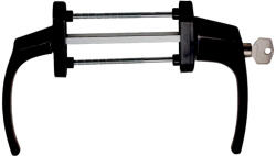 Gomboss/Perfekto Nagyalakú Ablakfélkilincs Zárható/Sima Pár Fekete (50-000089-75)