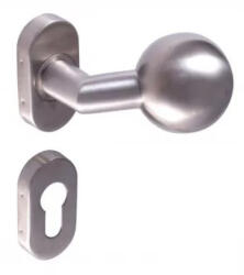 Gomb Asszimetrikus Rozsdamentes inox OVÁL jobbos Fix-Forgó pár (70-12J080-80)