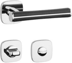 APRILE DAVIDIA Négyzetrozettás QR SLIM 7MM LC/ Fekete bőr - Fényes króm/ Fekete bőr WC (AS-DAVIDIA-QR-7S-LC-BLACK-LEATHER-58)