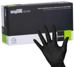 ZARYS easyCARE nitril kesztyű 100db, L méret, púdermentes A100 FEKETE nem steril