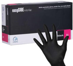 ZARYS easyCARE nitril kesztyű 100db, S méret, púdermentes A100 FEKETE nem steril