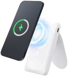 Forcell F-ENERGY F10K2 Mágneses állványos külső akkumulátor MagSafe kompatibilis PD QC3.0 5A 20W 10 000 mAh fehér