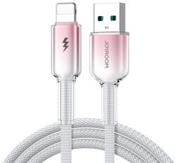 JOYROOM CRYSTAL-CLEAR cablu de date (USB - lightning, 3A, încărcător rapid, 120cm, șiret) WHITE S-A42_U_L_W (S-A42_U_L_W)