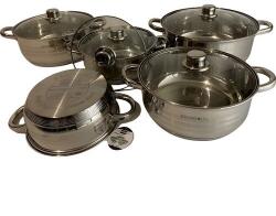 Berghome Line BL-1462 indukciós 10 részes rozsdamentes edénykészlet (2.5L, 3.4L, 4.5L, 6L, 7.5L), (KRK09)