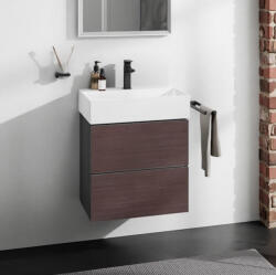 Hansgrohe Xevolos E 2 fiókos mosdószekrény 58x47, 5 cm, matt palaszürke / sötét tölgy 54177730 (54177730)