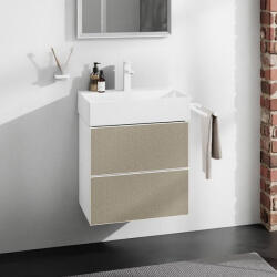 Hansgrohe Xevolos E 2 fiókos mosdószekrény mosdóhoz 58x47, 5 cm, matt fehér / texturált bronz 54175390 (54175390)