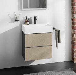 Hansgrohe Xevolos E 2 fiókos mosdószekrény 58x47, 5 cm, matt palaszürke / texturált bronz 54177390 (54177390)