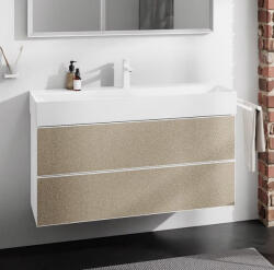 Hansgrohe Xevolos E 2 fiókos mosdószekrény 118x47, 5 cm, matt fehér / texturált bronz 54184390 (54184390)