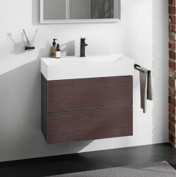 Hansgrohe Xevolos E 2 fiókos mosdószekrény 78x47, 5 cm, matt palaszürke / sötét tölgy 54180730 (54180730)