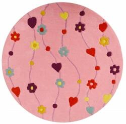 Bakero Dětský koberec Kids Flowers pink round Szőnyeg (⌀ 150 cm)