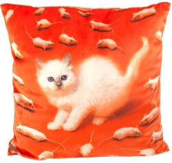 Seletti Pernă TOILETPAPER KITTEN, 50 x 50 cm, roșu, Seletti (SLT02320)