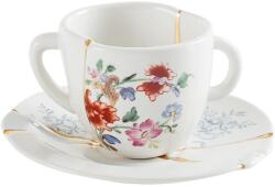 Seletti Ceașcă de cafea cu farfurie KINTSUGI 1, alb, Seletti (SLT09641)