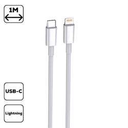 Cellect Töltő- és adatkábel USB-C / Lightning 3A, 1m, fehér (MDCU-TYPEC-LIGHTN-W)