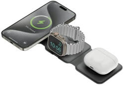 Energea Bazic GoMag Trio Plus 3in1 MagSafe kompatibilis vezetéknélküli gyorstöltő, 15W, szürke (GM-TRIOPLUS-GRY)