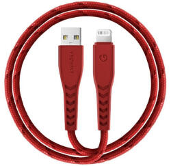 Energea Nyloflex C89 USB / Lightning MFI szövet töltő- és adatkábel, MFI 1.5m, piros (CBL-NF-RED150)