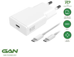4smarts PDPlug Slim USB-C hálózati adapter + USB-C kábellel, 20W, 1A, 1, 5m, fehér (4S541120 + 4S541119)