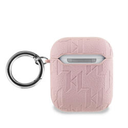 Karl Lagerfeld PU Embossed Karl Head Apple AirPods 1/2 tok, rózsaszín (KLA2PGKIPP) - phoner