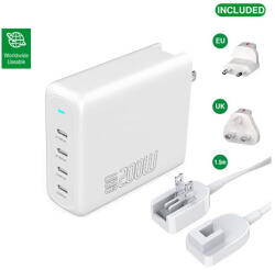 4smarts GaN Flex Pro töltő adapter 4xUSB-C, 200W, fehér (4S544200)