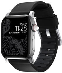 Nomad Active Pro Apple Watch 42/44/45/49mm szíj, fekete ezüst csattal (NM1A41SNW0) - phoner