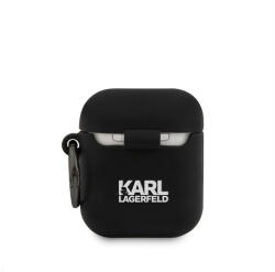 Karl Lagerfeld Rue St Guillaume Silicone Apple AirPods 1/2 tok, fekete (KLACA2SILRSGBK) - phoner
