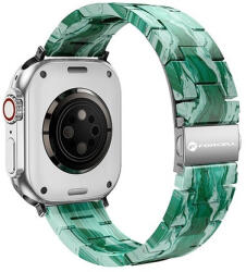 Forcell F-Design FA04 Apple Watch 42/44/45/49mm márvány mintás szíj, zöld - phoner