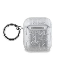 Karl Lagerfeld PU Embossed Karl and Choupette Heads Apple AirPods 1/2 tok, ezüst (KLA2PGKCPS) - phoner