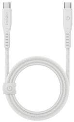 Energea kabel Flow USB-C / USB-C szövet gyorstöltő- és adatkábel, 1.5m, 240W, 5A, fehér (CBL-FLCC-WHT150M)