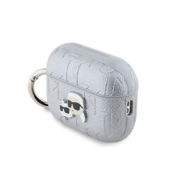 Karl Lagerfeld PU Embossed Karl and Choupette Heads Apple AirPods Pro 2 tok, ezüst (KLAP2PGKCPS) - phoner