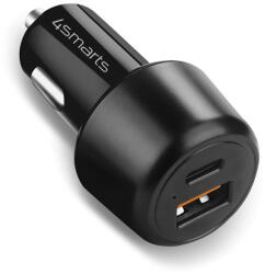4smarts VoltRoad Ultimate autós szivargyújtó gyorstöltő adapter USB-A + USB-C, PD, 83W, fekete (4S456260)