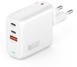 4smarts GaN Flex töltő adapter 2xUSB-C + 1 USB-A, 65W, fehér (4S544065)
