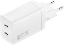 4smarts PDplug Dual töltő adapter 2xUSB-C, 45W, fehér (4S540400) - phoner