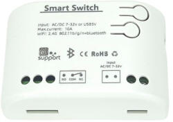 Smartwise 85V-250V AC egy áramkörös, Wi-Fi+Bluetooth NO/NC okosrelé (SMW-REL-85250VNONC-1BTBOX) - otthonokosabban