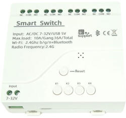 Smartwise 85V-250V AC négy áramkörös, Wi-Fi+Bluetooth NO/NC okosrelé (SMW-REL-85250VNONC-4BTBOX)