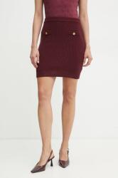 Guess szoknya gyapjú keverékből ZYLEE bordó, mini, egyenes, W4BD64 Z2WX0 - burgundia XL