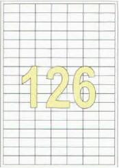 MOS Öntapadós etikett címke 28, 5X16 mm A4 íven unvierzális 126 db/ív, 12600 db/csomag